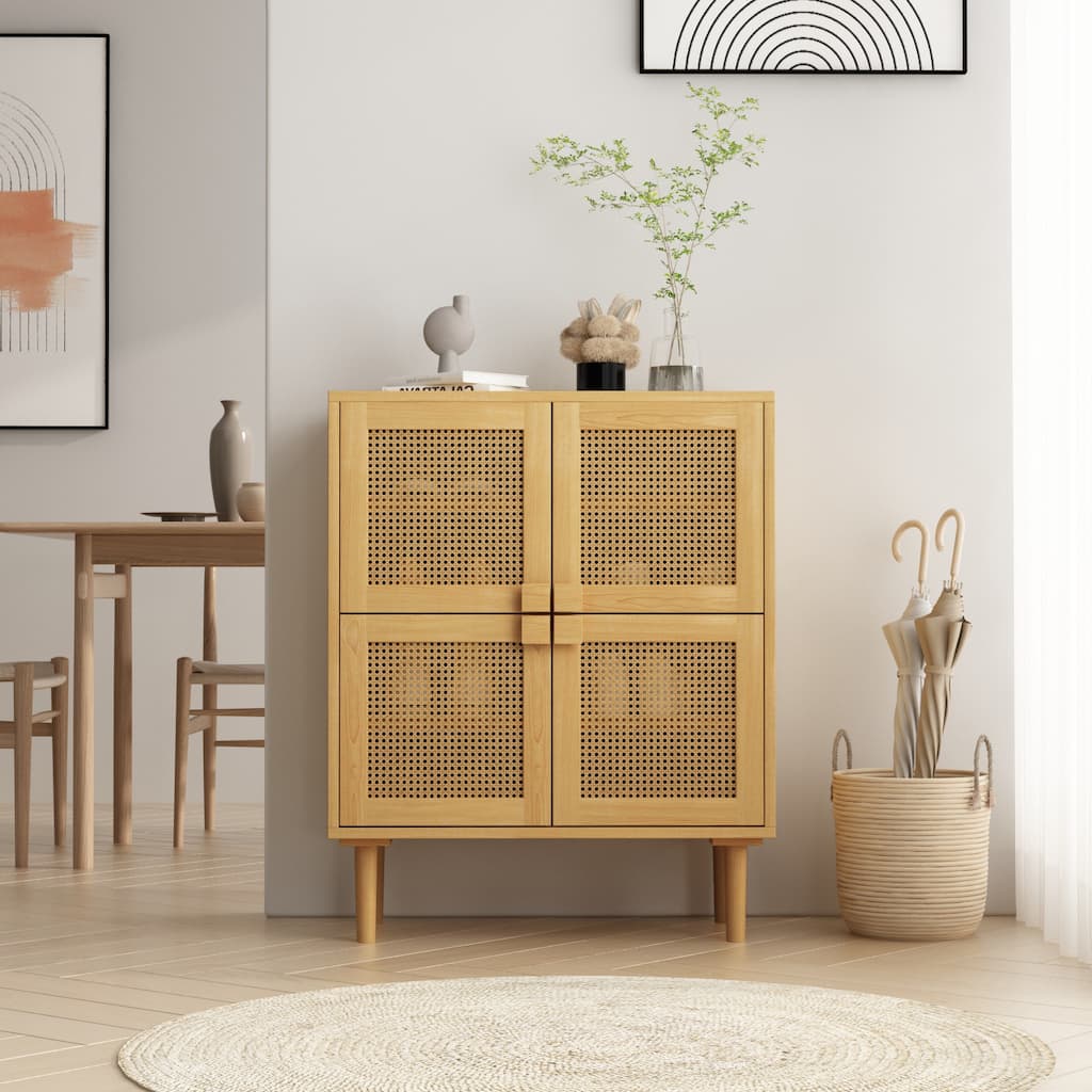 Rattan Mesh Storage Cabinet - N/A