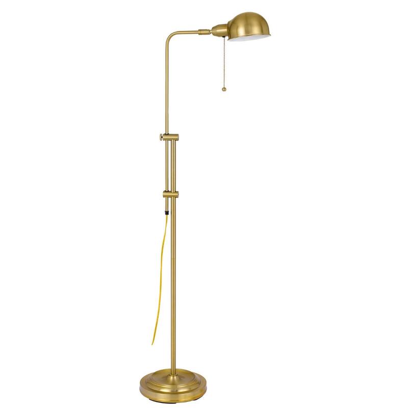 Adjustable Floor Lamp with Dome Shade and Pull Chain Switch