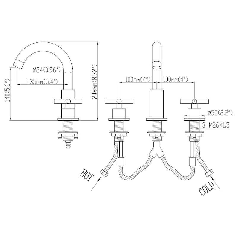Two Handle Widespread Bathroom Faucet