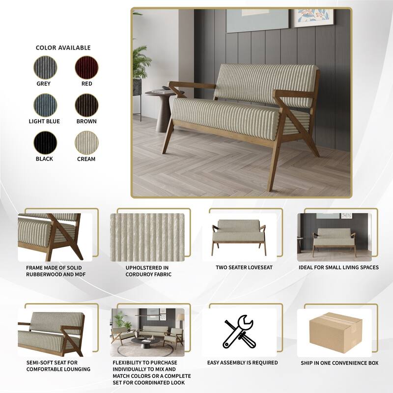 CraftPorch Chic Modern Velvet 3-Piece Upholstered Living Room Set