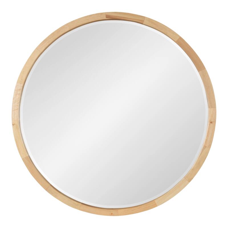 Kate and Laurel McLean Round Wood Framed Wall Mirror