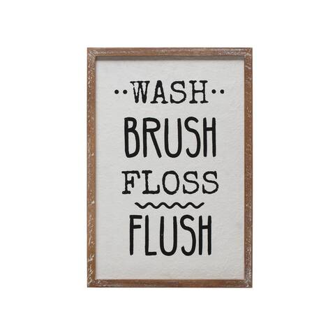 Wood Plaque, Wash Brush Floss Flush