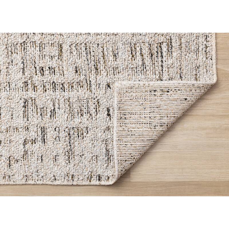 Alta Collection - Cream Beige Textured Area Rug