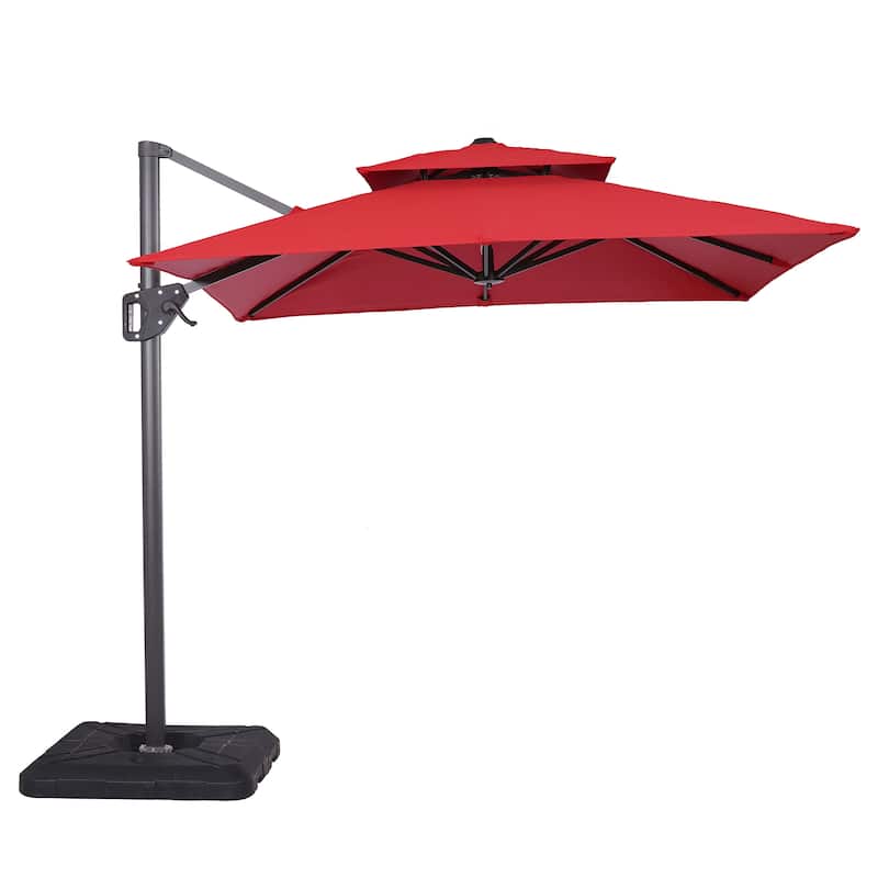 Furniture of America Aires 10-foot Steel Square Cantilever Offset Tilt Roma Umbrella