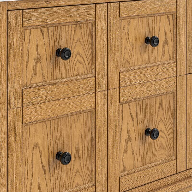 48 Inch Single Bathroom Vanity with 6 Drawers, Marble Top Bathroom Vanity with Sink in White