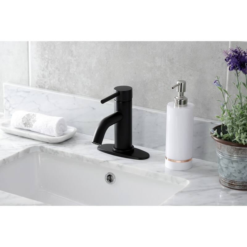 Kingston Brass Concord Single-Handle 1-Hole Deck Mount Bathroom Faucet with Push Pop-Up