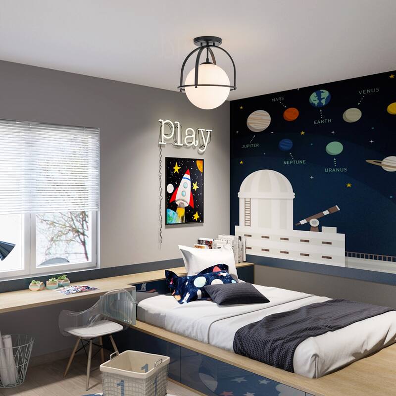 Modern 1 - Light Globe Semi Flush Mount Light for Hallway