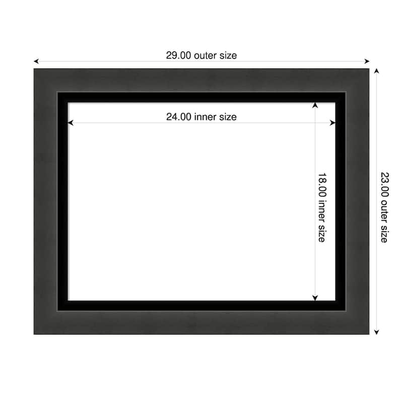 Amanti Art Tuxedo Black Framed Dry Erase Magnetic Board - 29 x 23 in