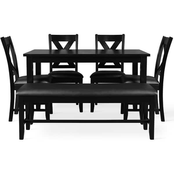 Kendal 6 Piece Dining Set Table 4 Chairs Bench Upholstered Seating Bed Bath And Beyond 7660