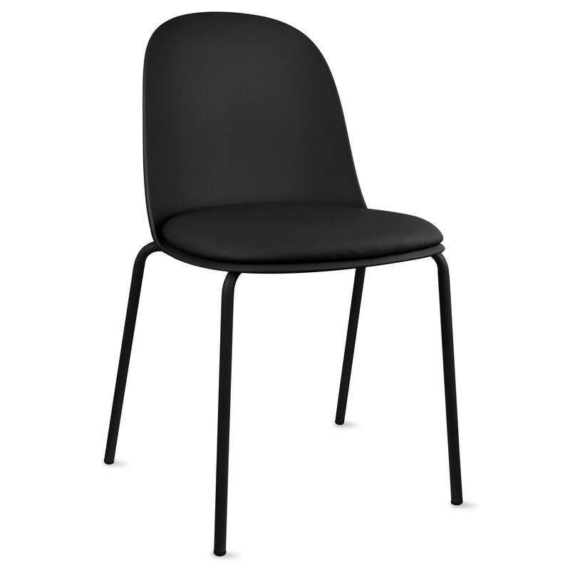 Set of 2 Plastic Eiffel Molded Shell Retro Dining Chairs Accent For Living Room Kitchen Chrome Desk Designer Office