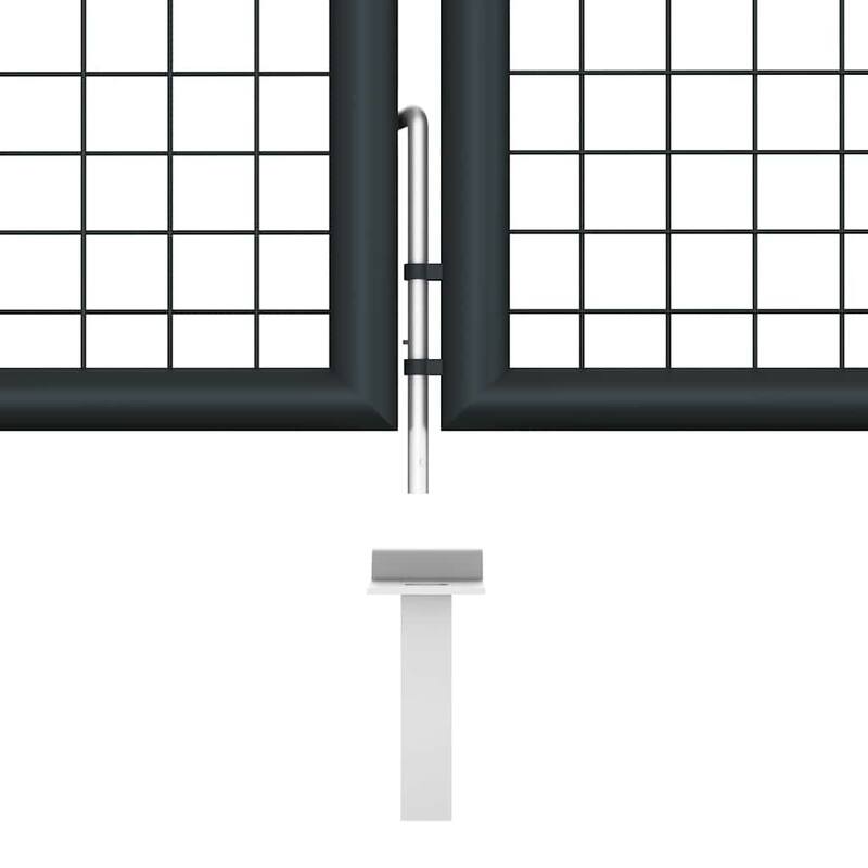 vidaXL Mesh Patio Gate Galvanised Steel 157.5x39.4" Grey - 157.5 x 59.1"
