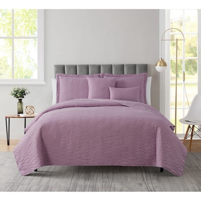Clara Clark Bedspread Quilt Set - Ellipse Weave Pinsonic Lightweight Coverlet Set
