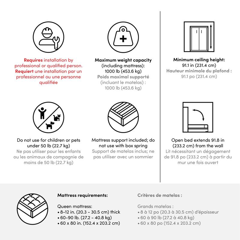 Bestar Nebula Space-Saving Murphy Bed with Sofa for Living Room