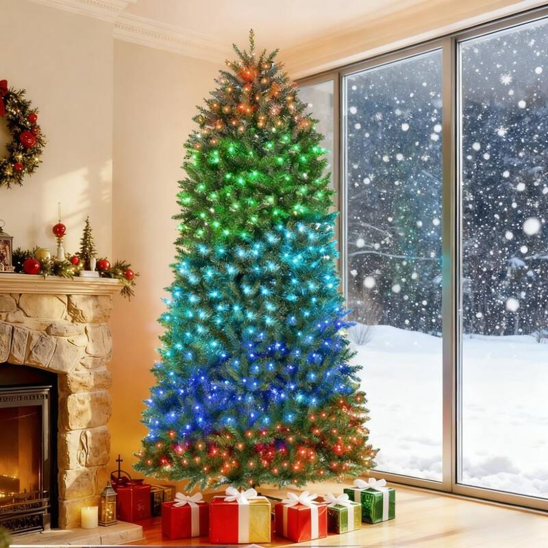 9ft Pre Lit Christmas Tree with LED Lights Music Sync and Mobile App Control - Green
