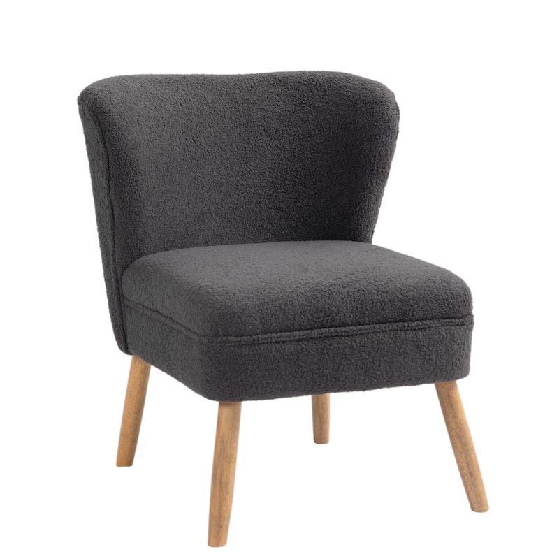 Linen Armless Accent Chair Slipper Chair