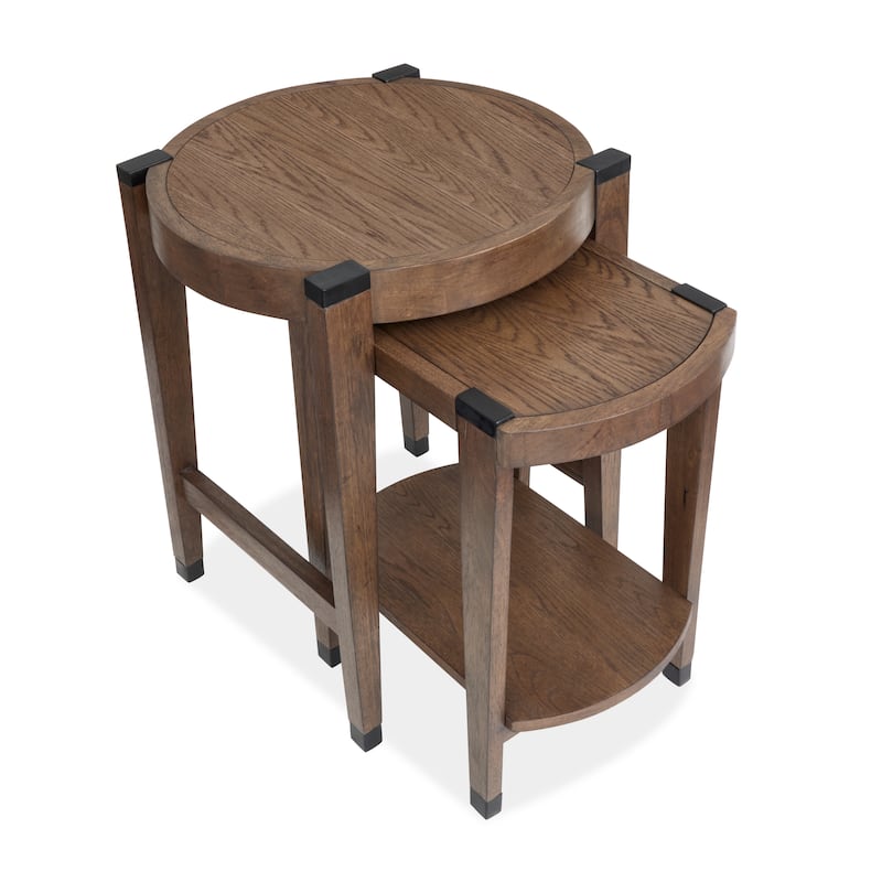 Magnussen Home Kaysen Wallaby and Matte Black Nesting End Table - 22''W x 22''D x 26''H