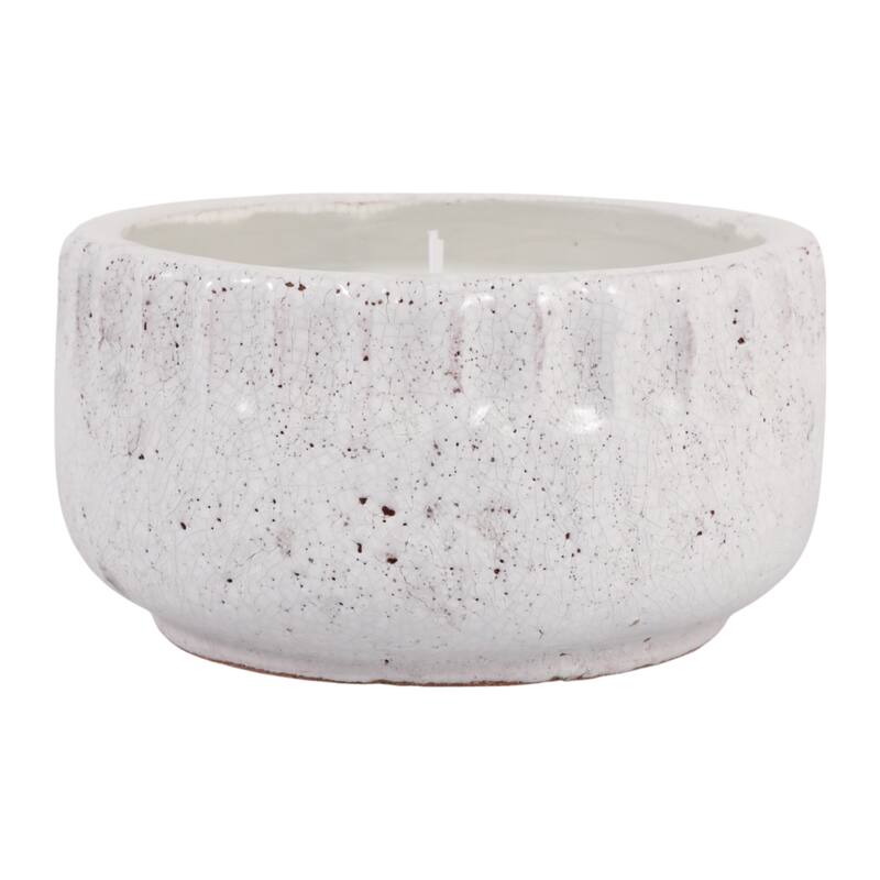 Modern Crackle-Glazed Ceramic Scented Candle - 7"