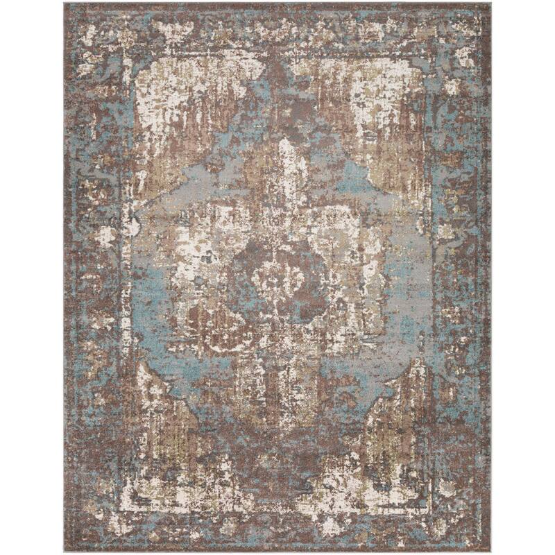 Livabliss Amalia Distressed Medallion Area Rug