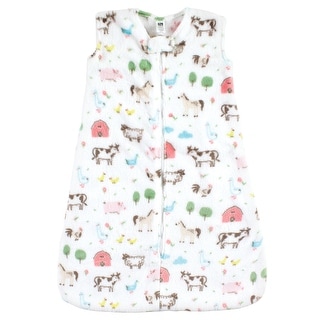 Hudson Baby Infant Girl Plush Sleeping Bag, Sack, Blanket, Girl Farm Animals