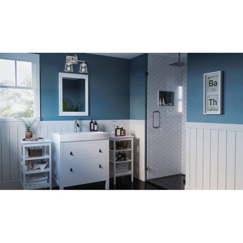 Nicholas 2-Light Bathroom Vanity Light in Brushed Nickel
