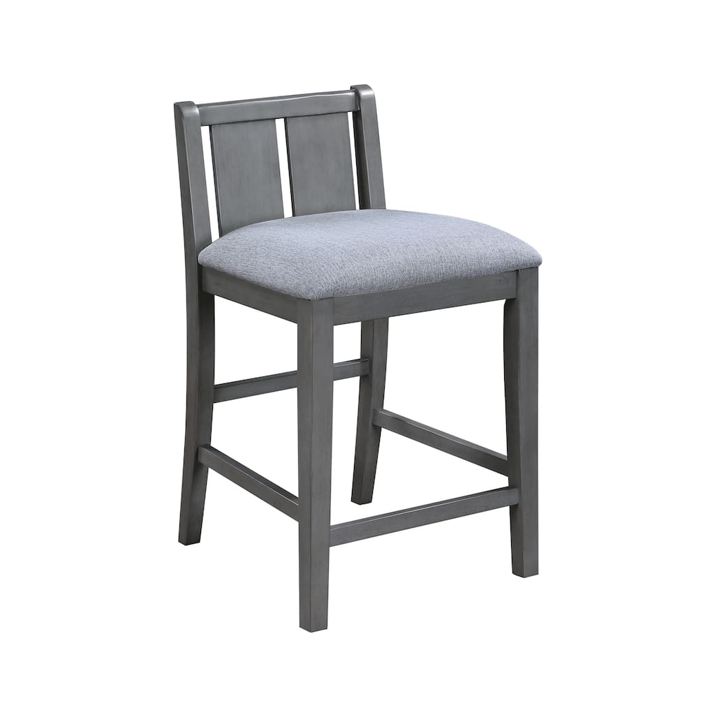Graham Upholstered Seat 20" Counter Height Chair in Grey (Set of 2)