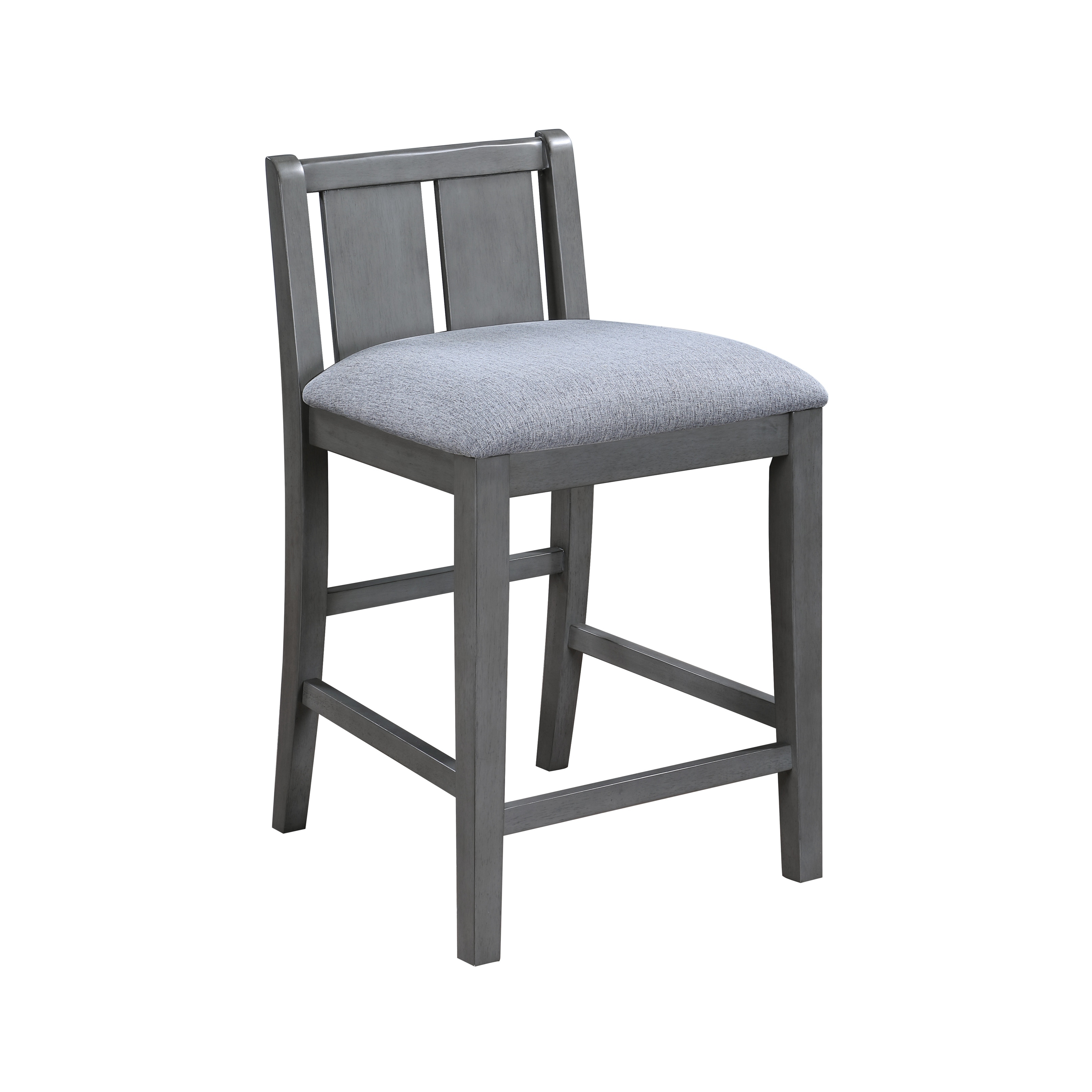 Graham Upholstered Seat 20" Counter Height Chair in Grey (Set of 2)