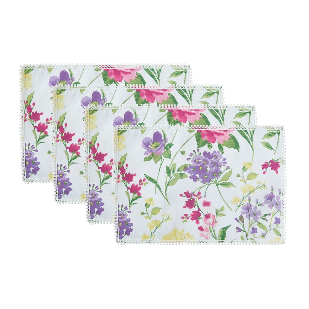 Sophia Pom Pom Placemat, Set of 4 - 13x19