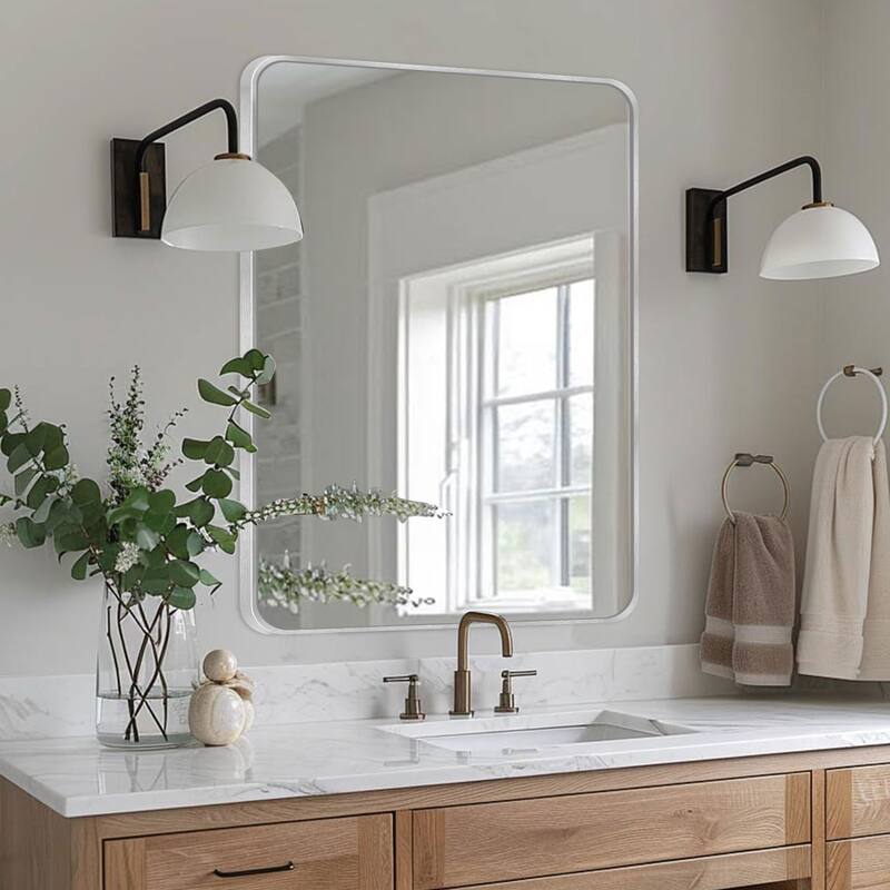 Wall Mount Bathroom Rectangle Vanity Mirror (Horizontal/Vertical) - 20x30 - Silver