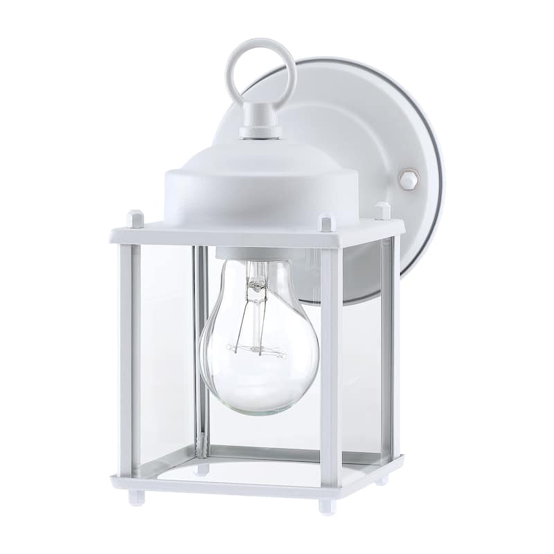 2-pack 1-Light Outdoor Wall Light with Matte Finish and Clear Glass Shade
