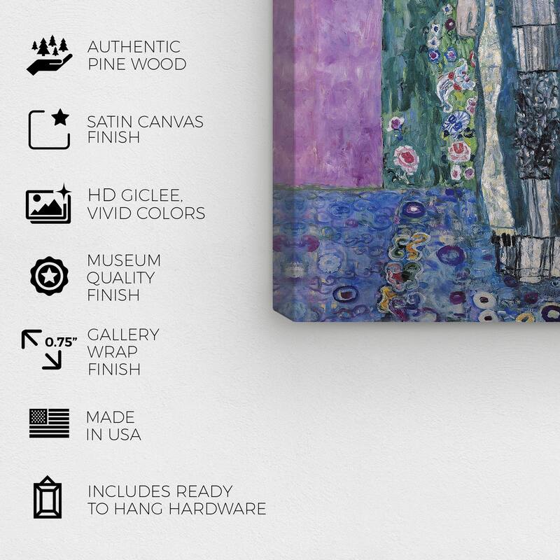 Wynwood Studio Canvas Fashion Gustav Klimt - Portrait of Adele Bloch Bauer II Purple and Violet Glam Wall Art Canvas Print