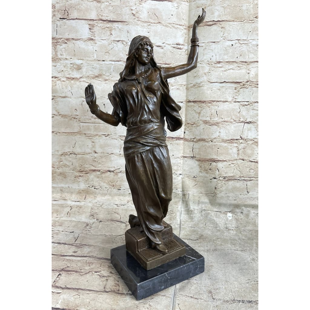 Middle Eastern Arabian Persian Dancer Girl Princess Bronze Statue Sculpture Original Art