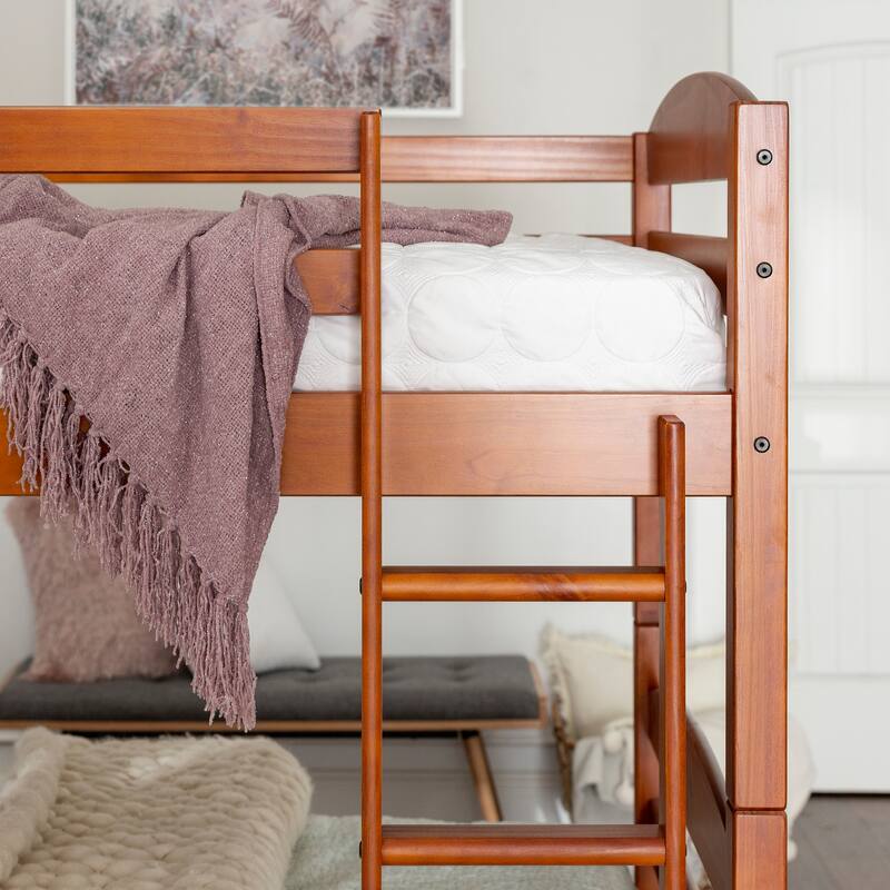 Walker Edison Solid Wood Convertible Twin-over-Twin Bunk Bed