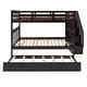 preview thumbnail 19 of 37, Full-Over-Full Convertible Bunk Bed with Storage Stairway & Twin Trundle, Soild Wood Bunk Bed Frame w/Full-Length Guardrail