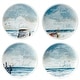 preview thumbnail 1 of 8, Certified International Shorebirds 6" Canape/Luncheon Plates, Set of 4 - 6" x 6" x 0.75