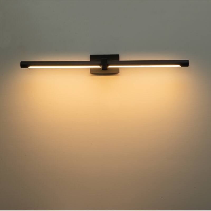 1-light 23.6 in. Modern Linear Cylinder Strip Wall Sconce Dimmable Tube Integrated LED Bathroom Vanity Light