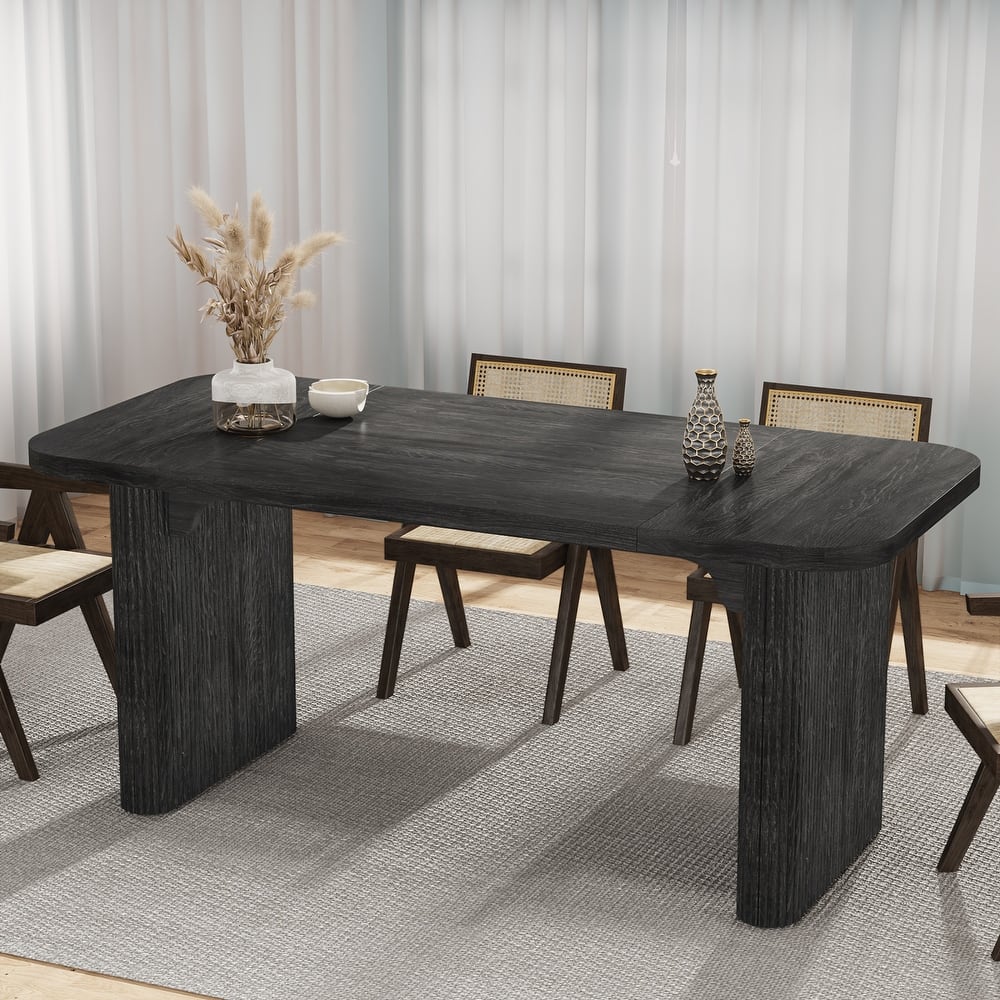 62'' Rectangular Dining Table for 4-6, Wooden Dinner Tables for Kitchen