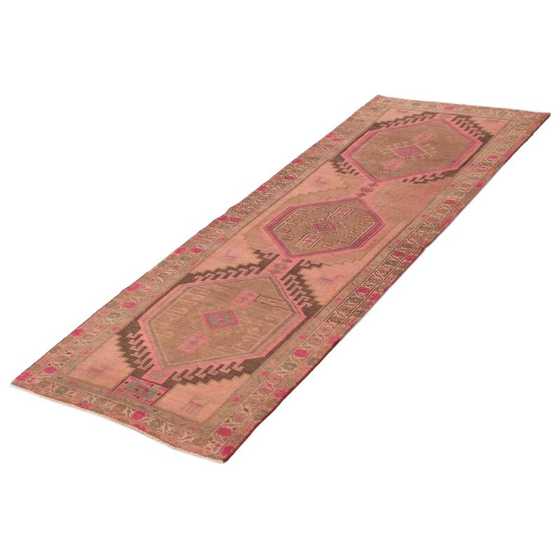 ECARPETGALLERY Hand-knotted Konya Anatolian Pink Wool Rug - 3'7 x 9'8