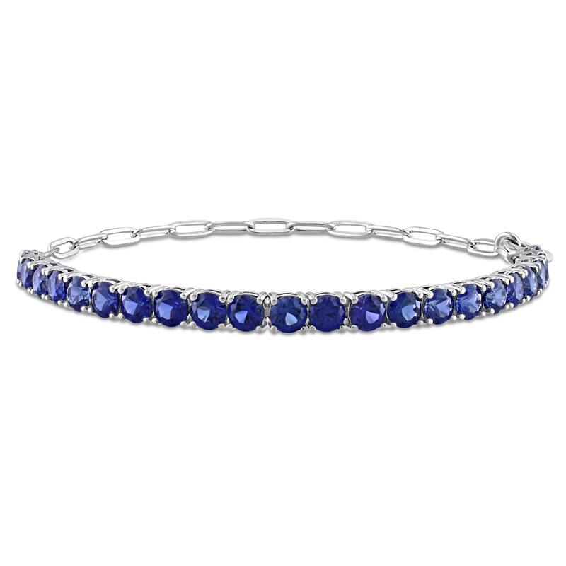Miadora 6 CT TGW Blue Cubic Zirconia Tennis Bracelet in Sterling Silver