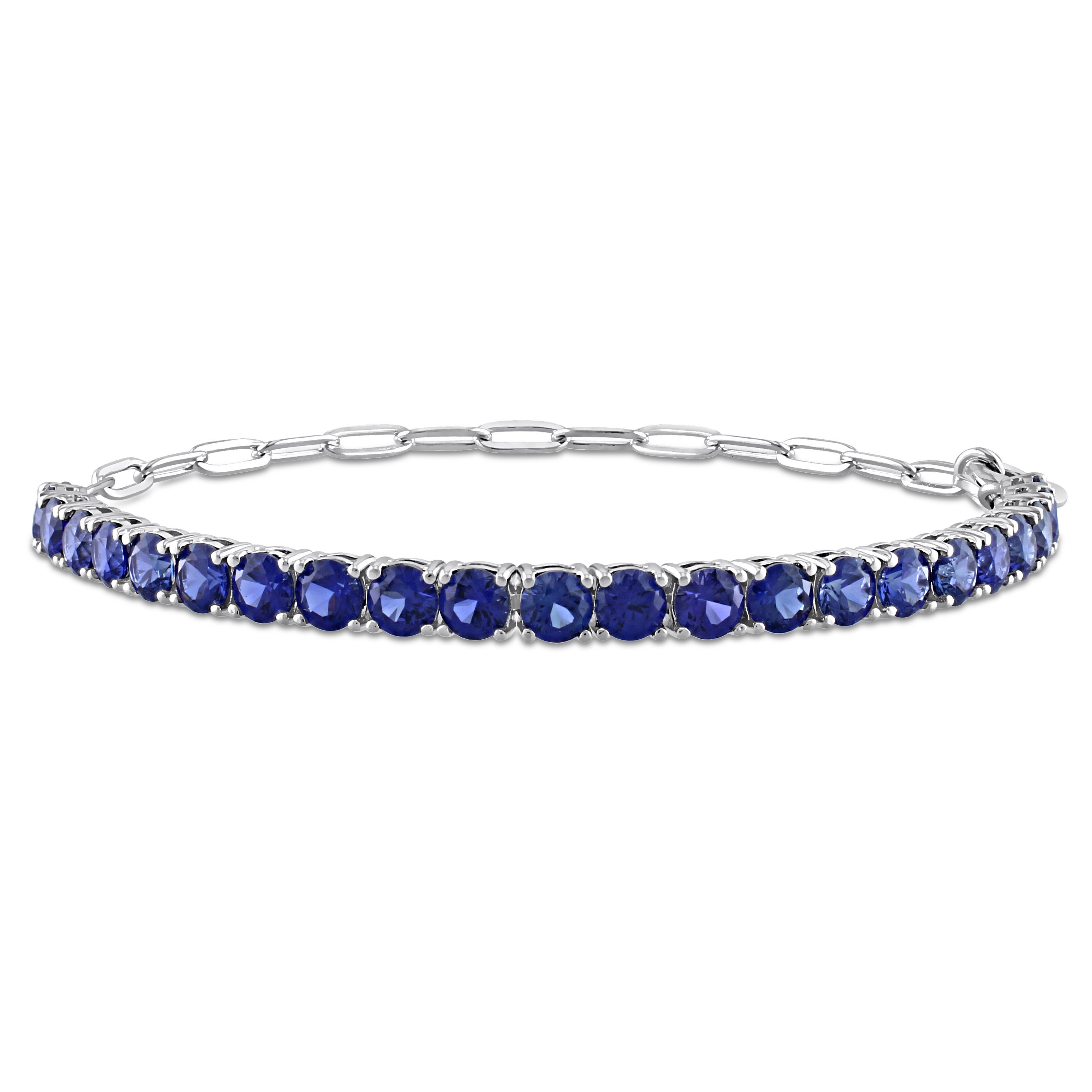 Miadora 6 CT TGW Blue Cubic Zirconia Tennis Bracelet in Sterling Silver