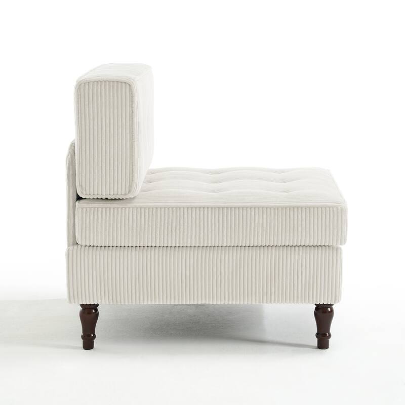 32.57" W Upholstered Corduroy Armless Accent Chair