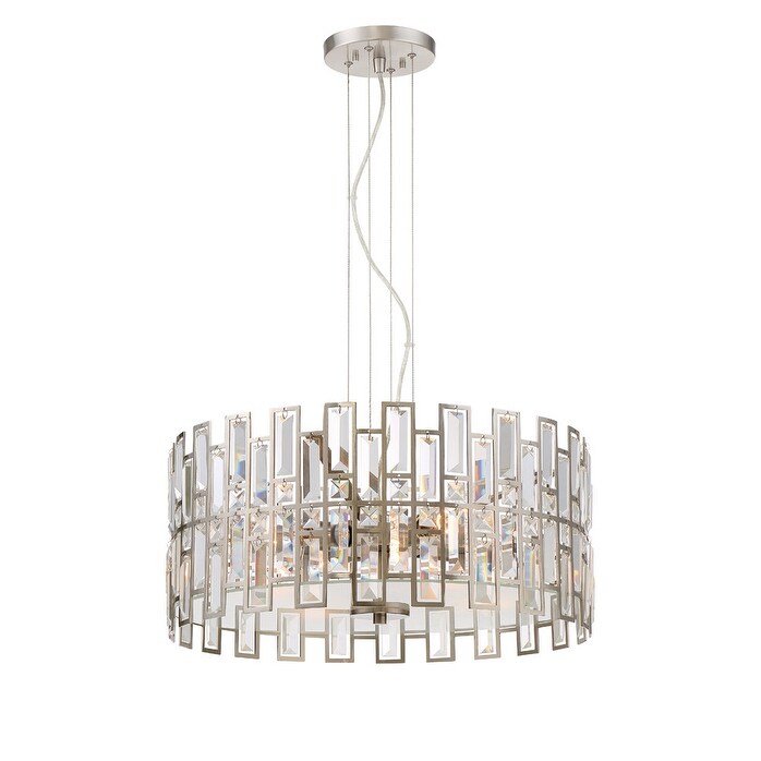 Designers Fountain 88231-SP  West 65th 22" Wide 4 Light Chandelier with Faceted Glass Elements - Chandeliers For Bedrooms by Overstock.com