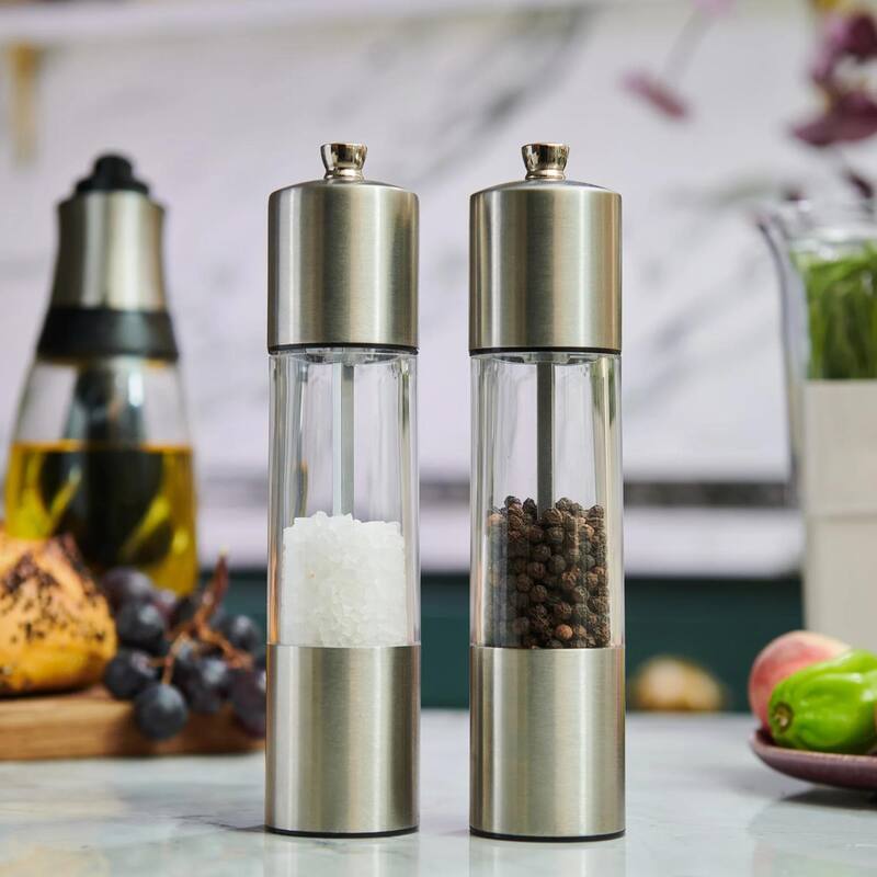 Cole & Mason Everyday Stainless Steel Salt & Pepper Mill Set 7.5"