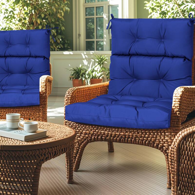 2 Pcs Set High Back Patio Chair Cushions,Tufted Rocking Chair Cushions,Cushions For Garden Porch Home Office Chair Use