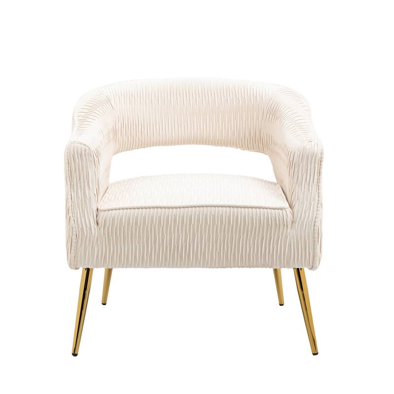 Contemporary Upholstered Ruffle Accent Chair