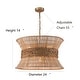 preview thumbnail 9 of 15, Umber 4-Light Modern Natural Rattan Pendant Ceiling Fixture Coastal Nautical Chandelier