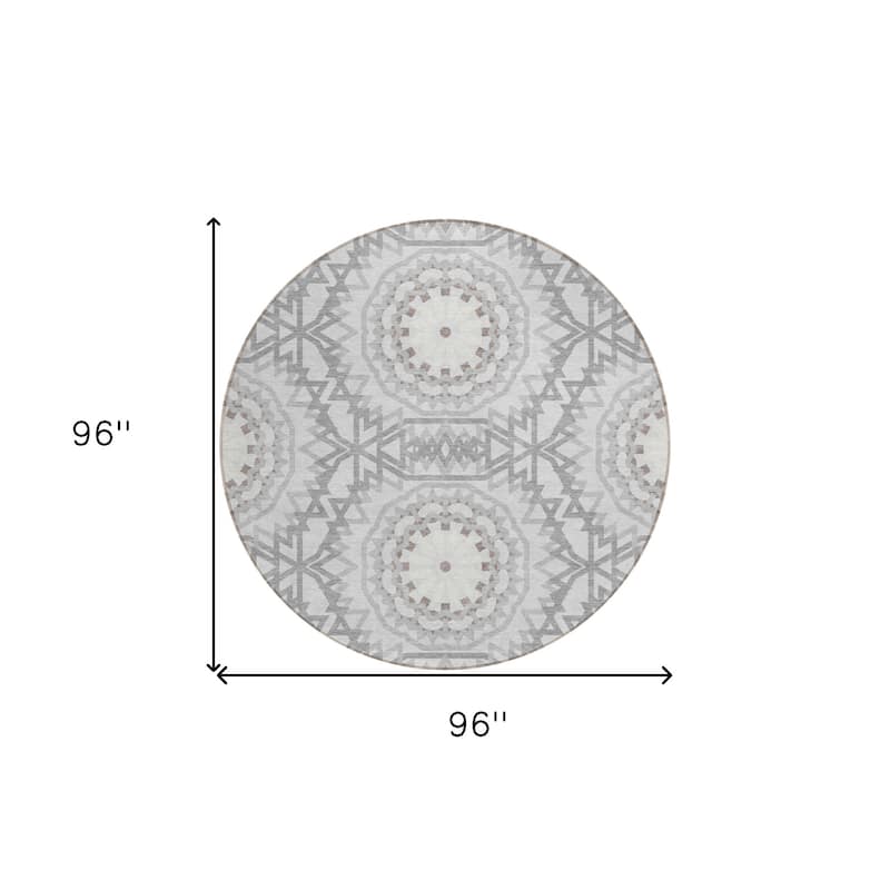 HomeRoots Floral Medallion Transitional Rectangle Outdoor Rug