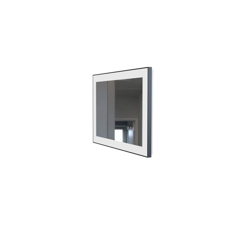 LED Black Aluminum Framed Bathroom Mirror Vanity Mirror for wall, dimmable - 20x28
