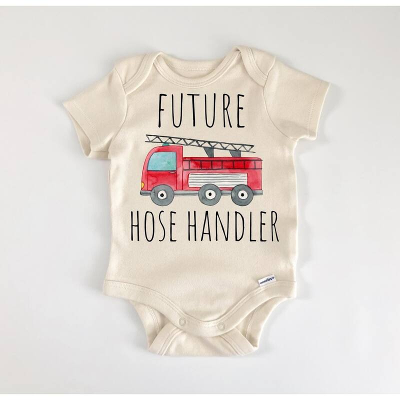 Firefighter Fireman - Baby Boy Girl Clothes Infant Bodysuit Funny Cute Newborn - Pink - 0-3M