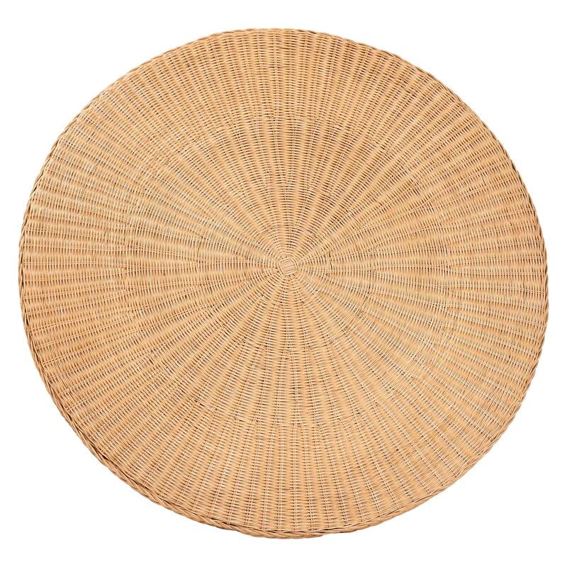 Winslow 5-Piece Rattan Dining Set - Round Wicker Table with Pedestal Base and 4 Chairs, Kitchen or Dining Room, Light Honey