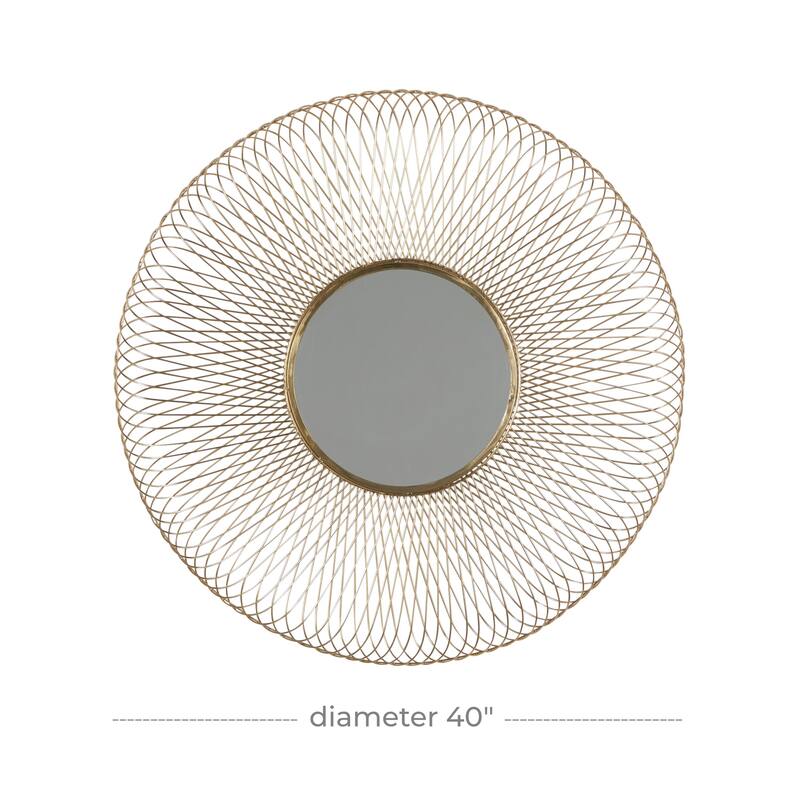 Metal Starburst Room Wall Mirror - Gold - Roche River Decor